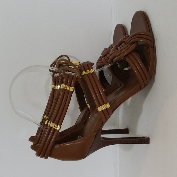 Brand New Tory Burch Audrianna Glazed Lounge Lace Up Heels SZ 8.5 MSRP $350